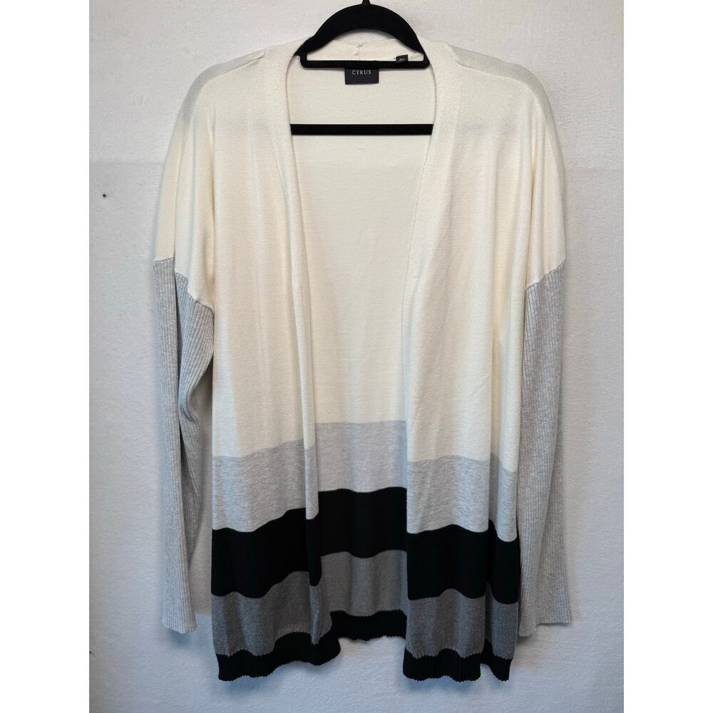 Cyrus Open Front Cardigan Sweater, Size XL